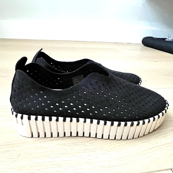 ILSE JACOBSEN Tulip 3373 Black Nubuck Slip-On Loafers Size 36 - Picture 2 of 9